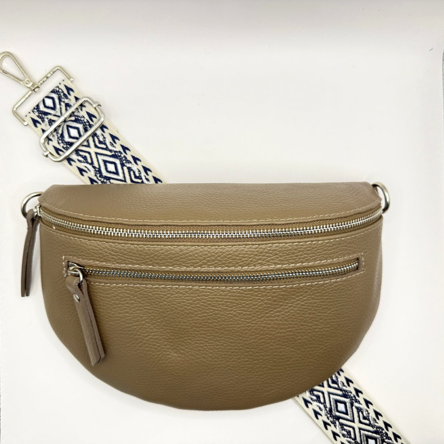 Cappuccino Bag + Navy Basic Strap