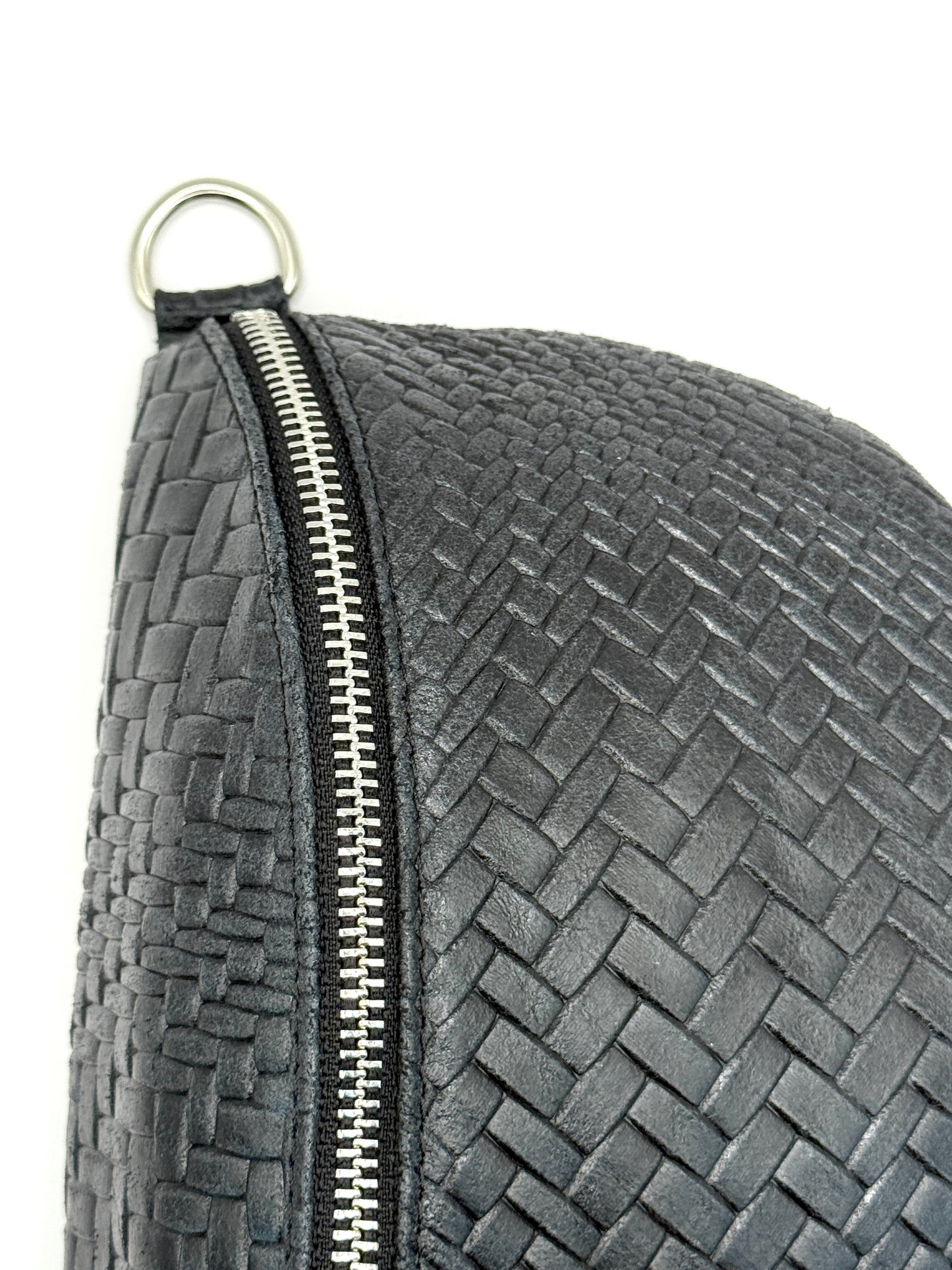 Black Weave Crossbody Bag