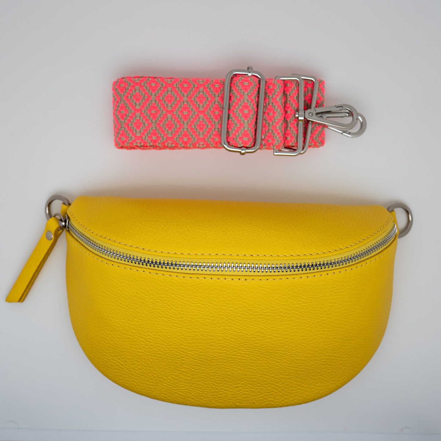 Yellow Bag + Pink Diamond Strap