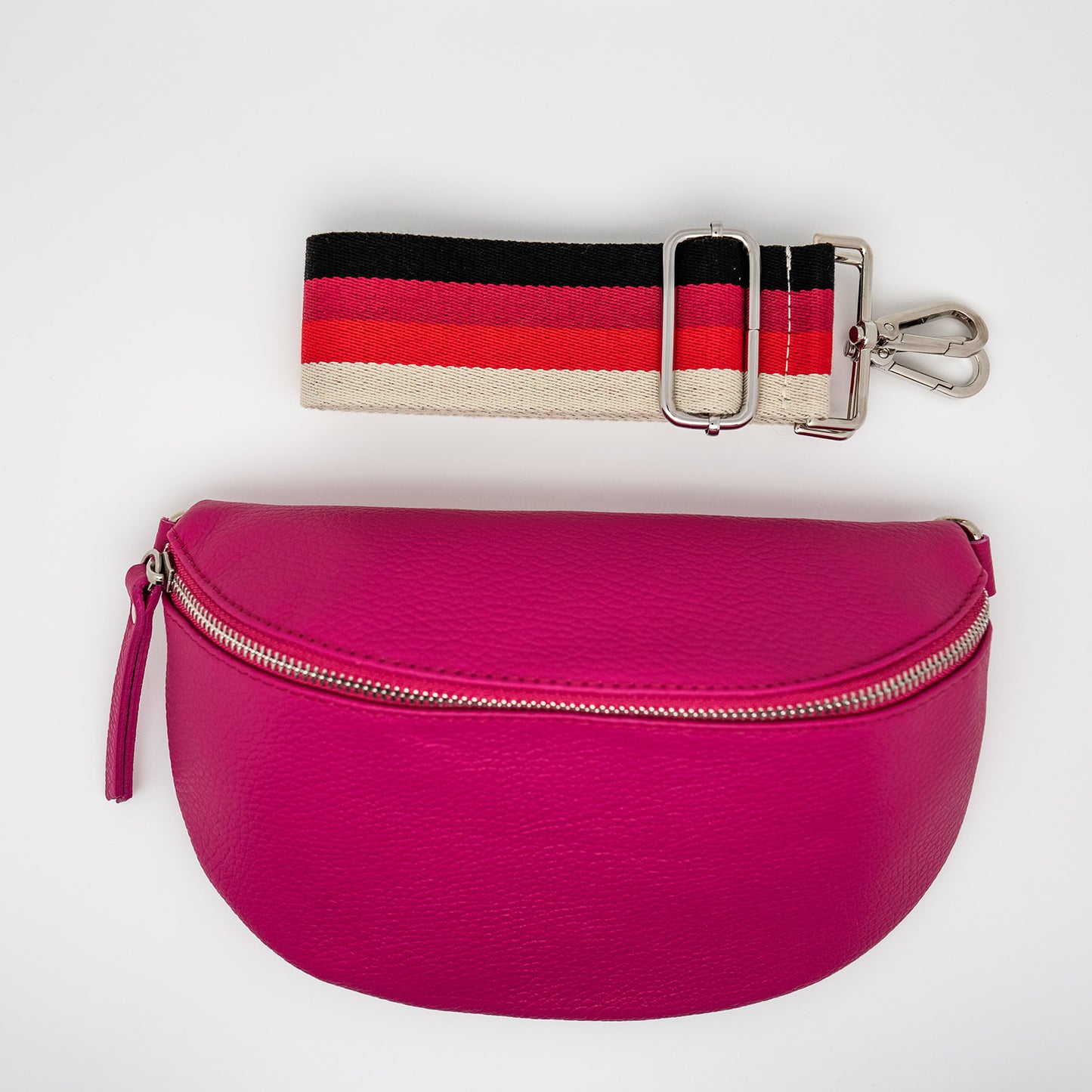 Pink Bag + Red Stripe Strap
