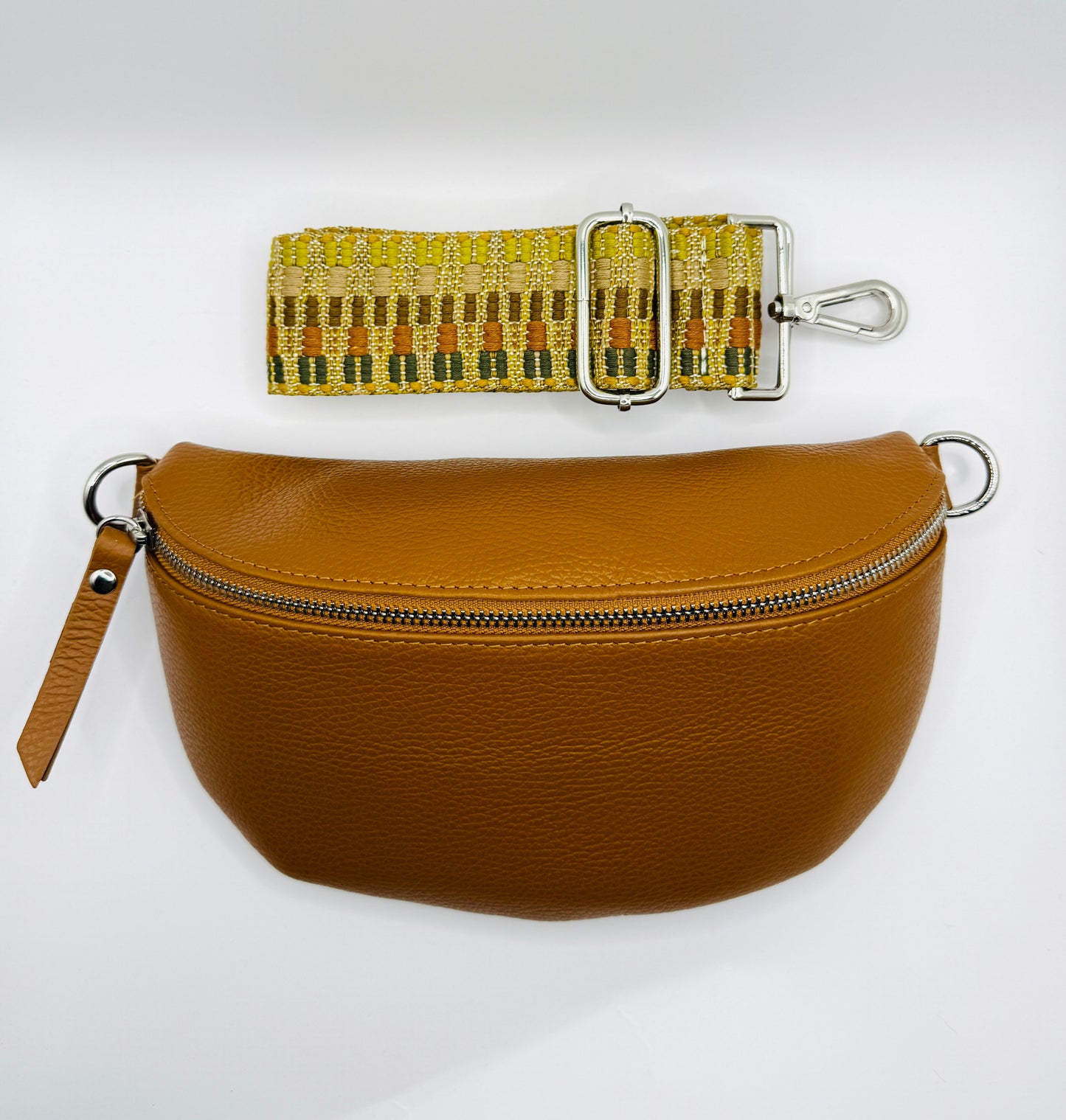 Cognac Bag + Neutral Alta Strap