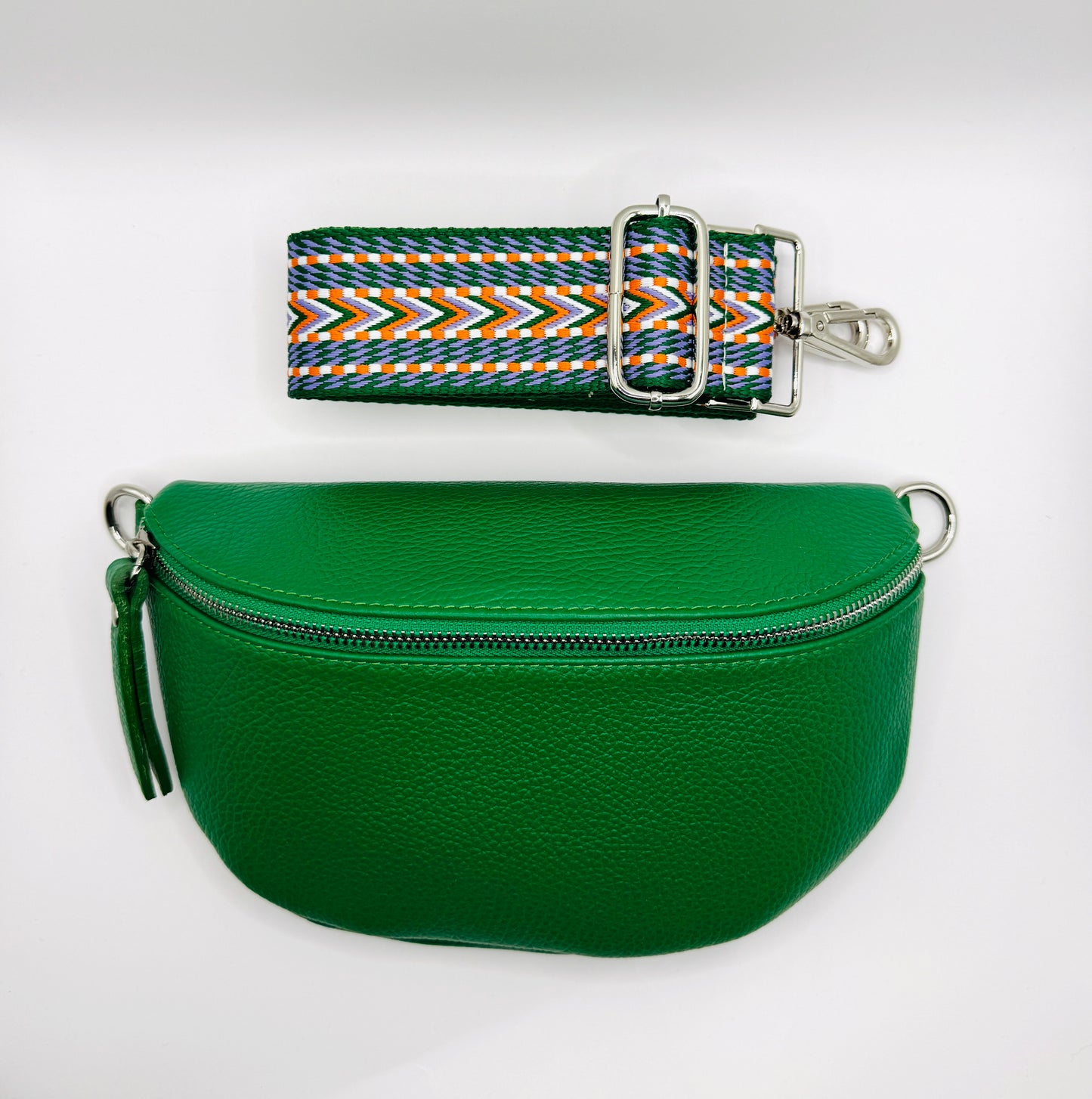 Kelly Green Bag + Green Arrow Strap