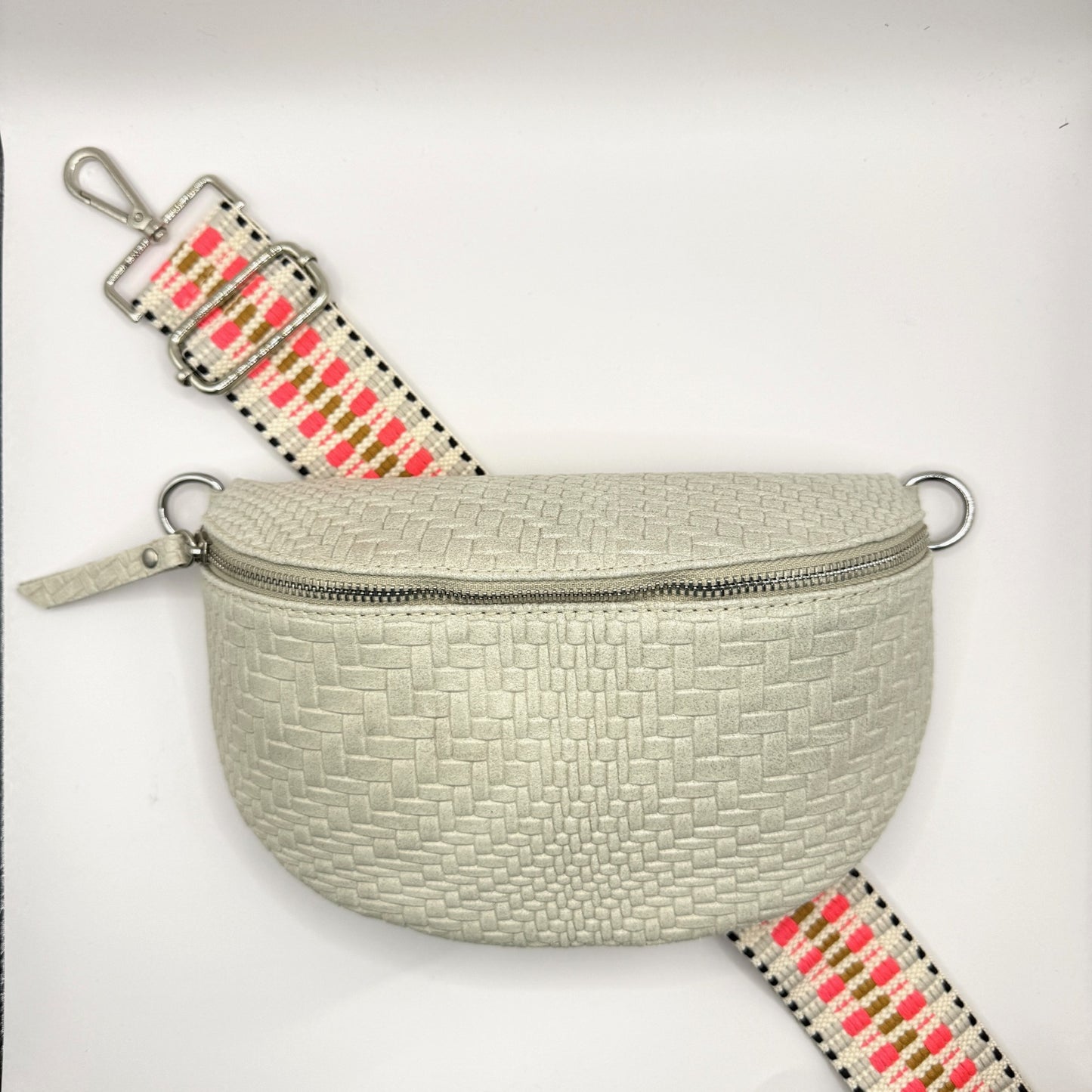 Cream Weave Bag + Pink Alta Strap