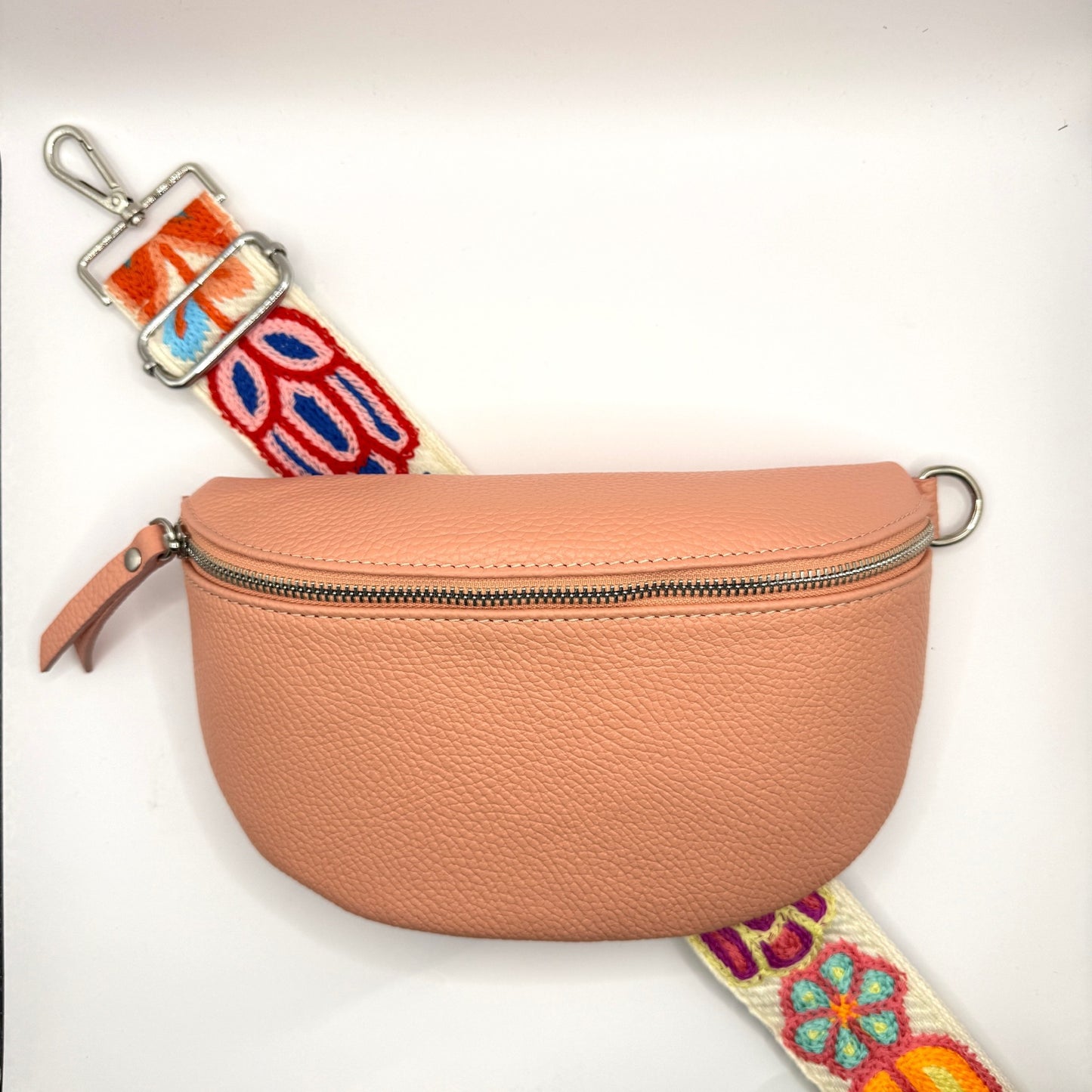 Peach Bag + Multi Floral Strap