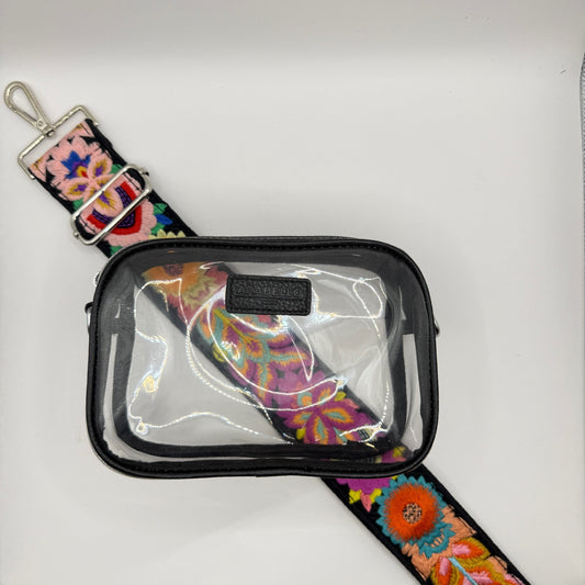 Clear Bag + Black Tropical Strap