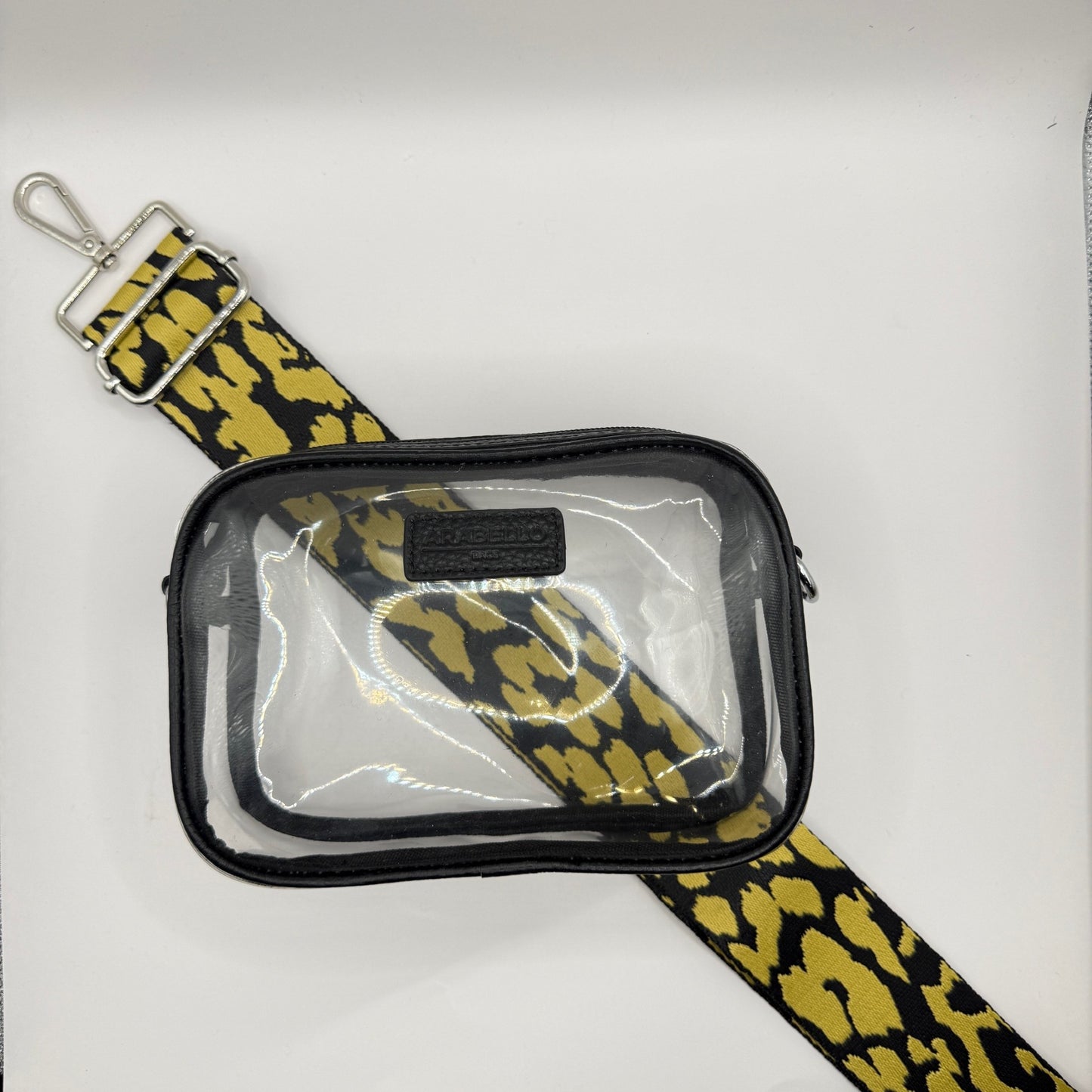 Clear Bag + Gold Leopard Strap