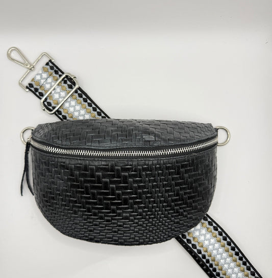 Black Weave Bag + Black Bubble Strap