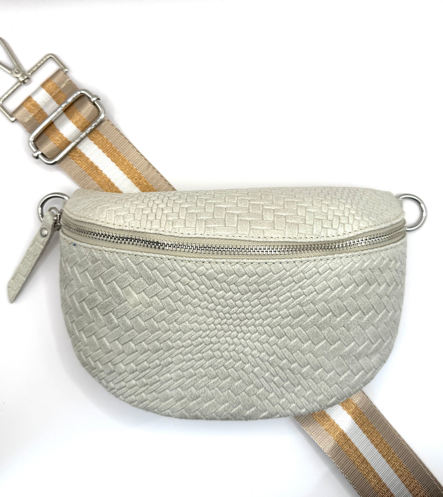 Cream Weave Crossbody Bag