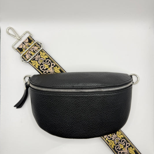 Black Bag + Black Ornate Strap