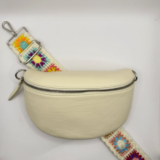 Cream Bag + Cream Crochet Strap