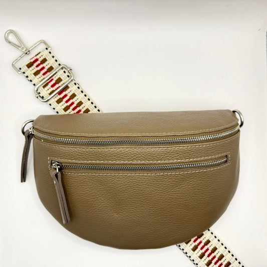Cappuccino Bag + Red/Brown Alta Strap