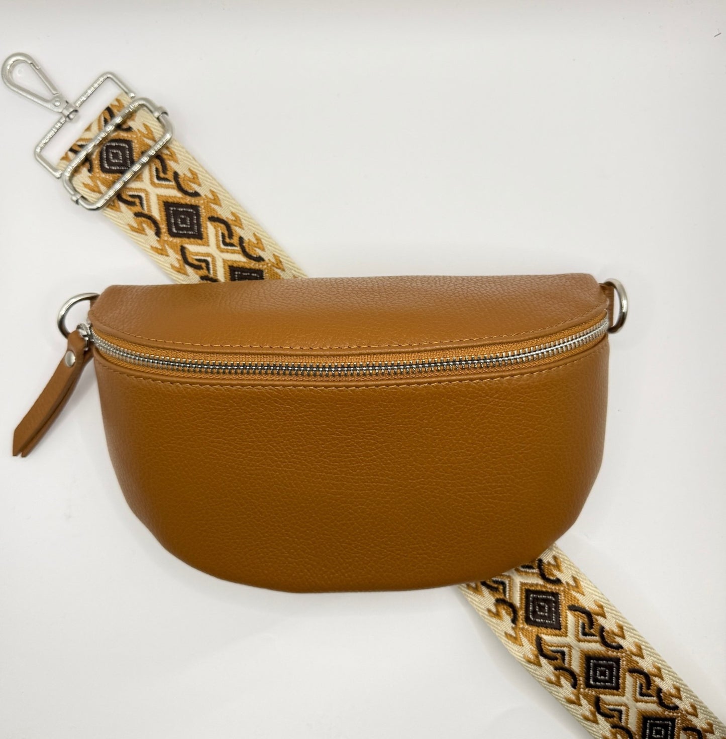 Cognac Bag + Brown Bari Strap