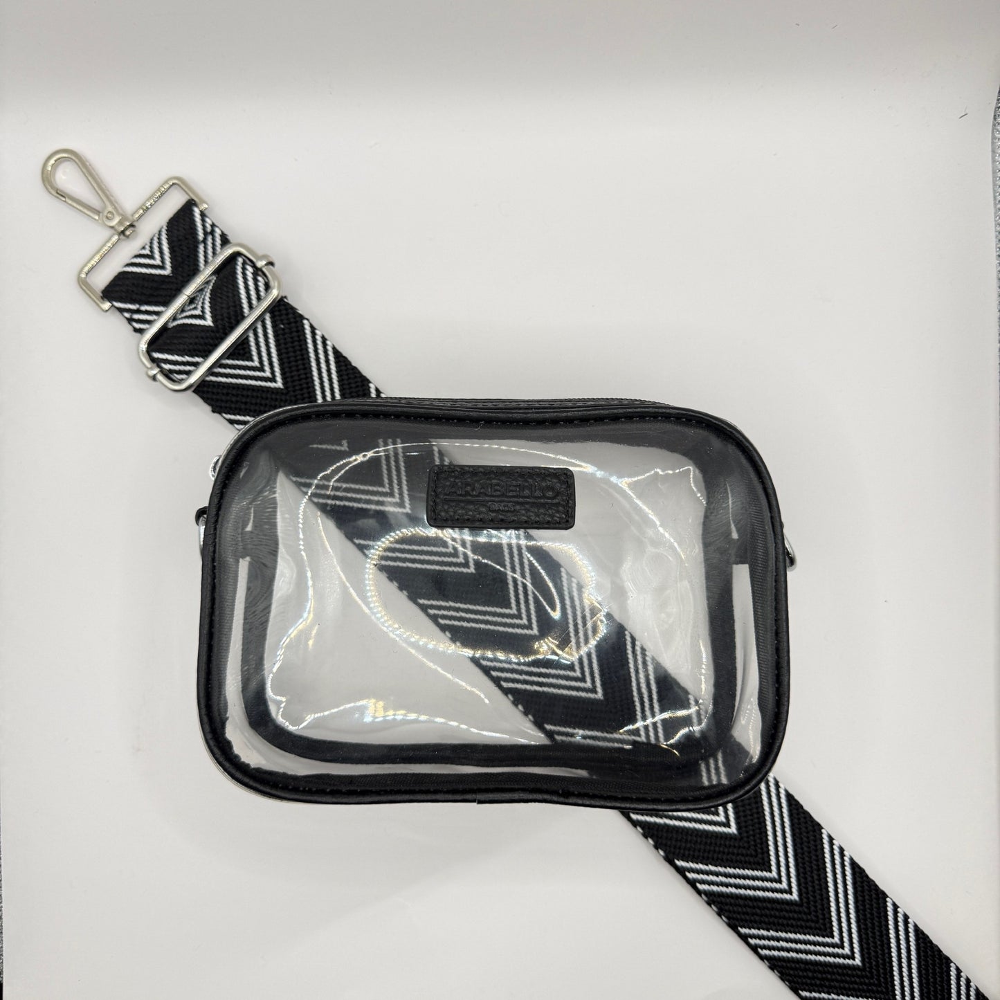 Clear Bag + Black Chevron Strap