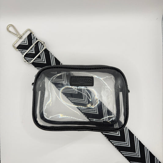 Clear Bag + Black Chevron Strap