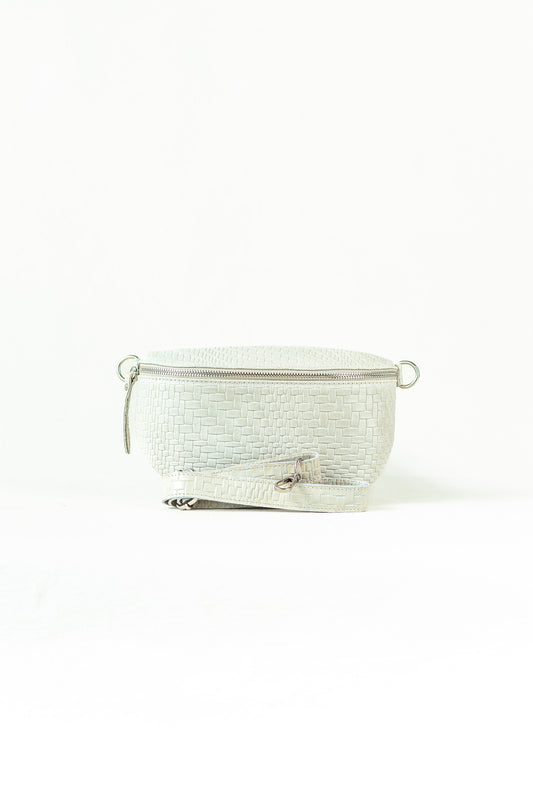 Cream Weave Crossbody Bag