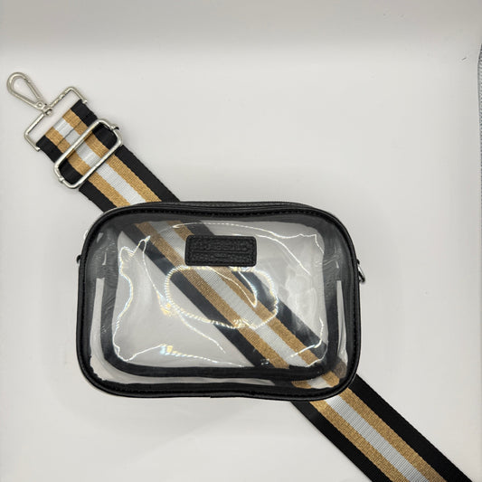 Clear Bag + Black Sparkle Strap