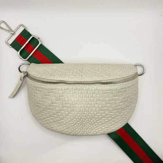 Cream Weave Bag + Luxury Strap