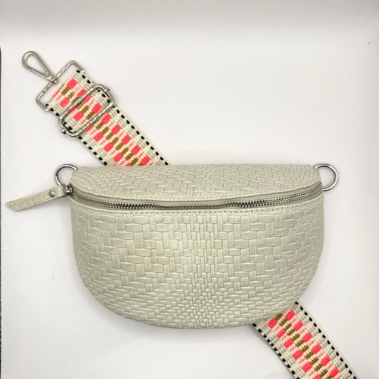 Cream Weave Bag + Pink Alta Strap