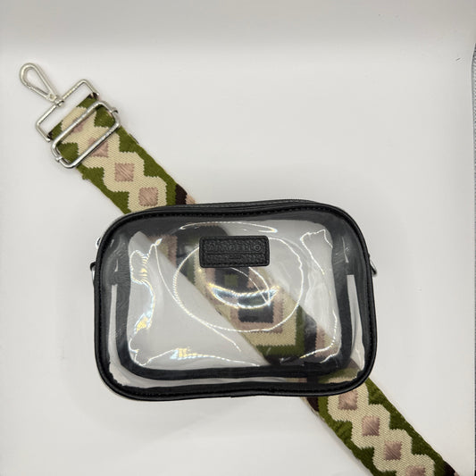 Clear Bag + Black Aztec Strap