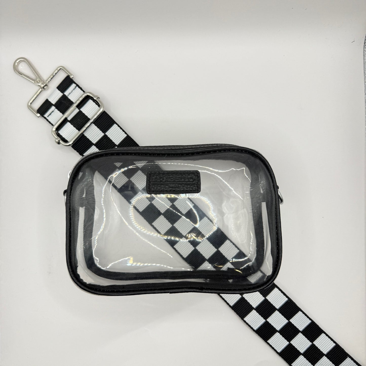 Clear Bag + Checkered Strap
